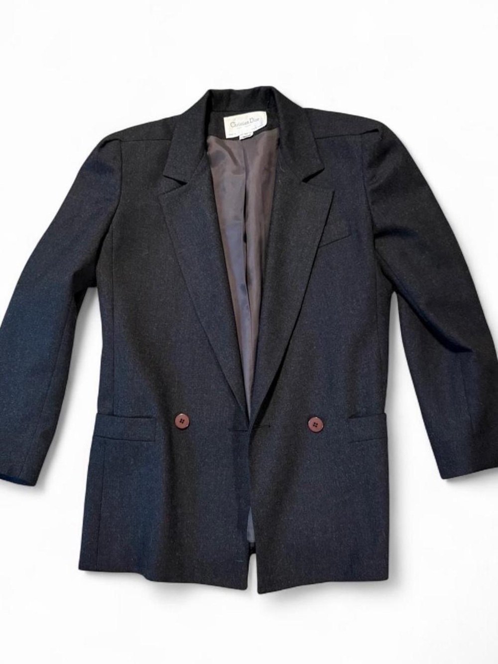 Christian Dior Black Wool Women's Tailored Blazer